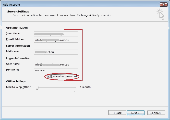 06a - Enter your Credentials -Outlook Email Setup